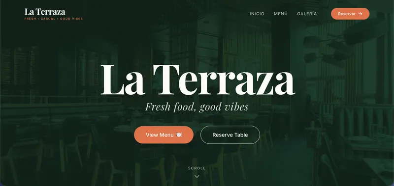 Diseño web para La Terraza — Demo · Gastronomía