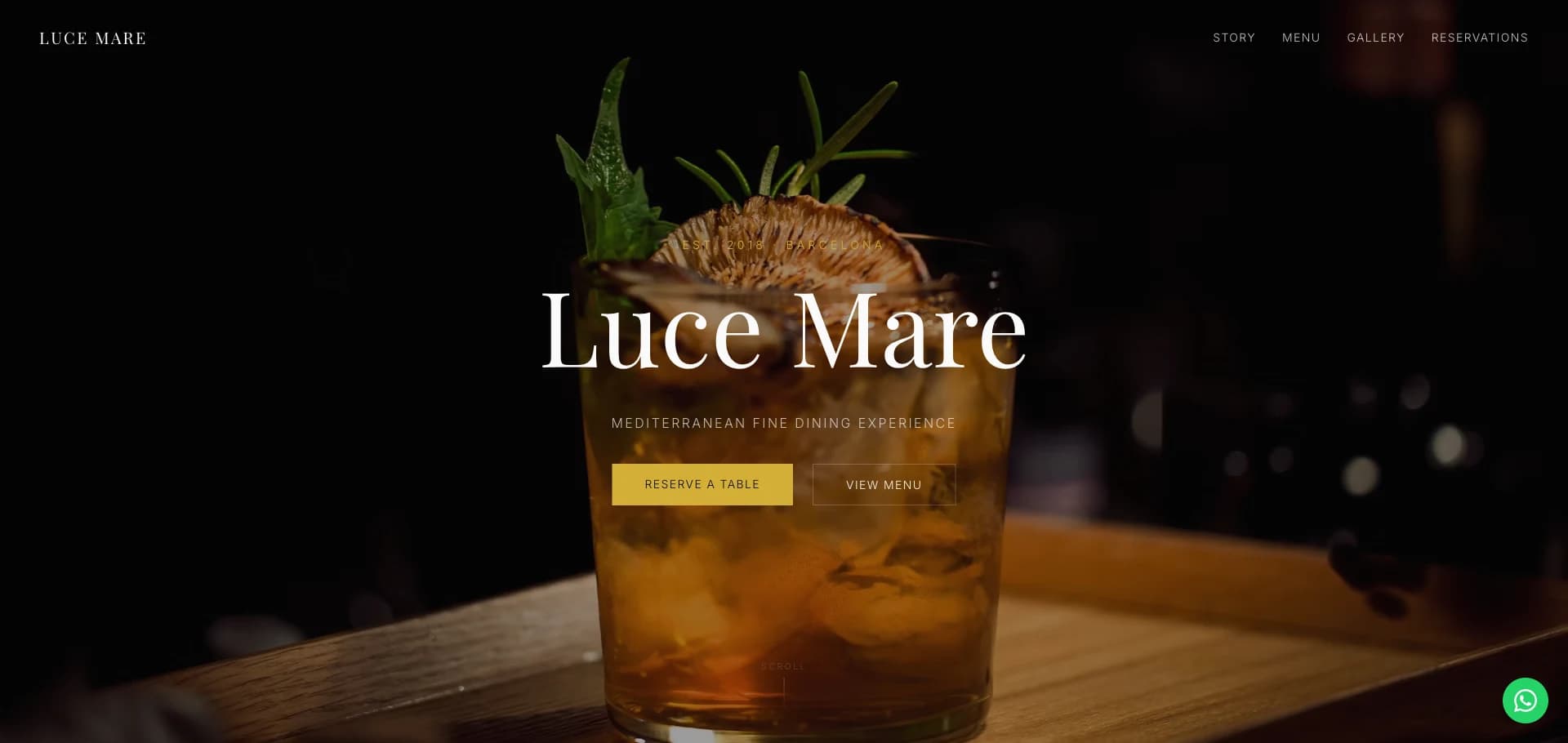 Diseño web para Luce Mare — Demo · Fine Dining