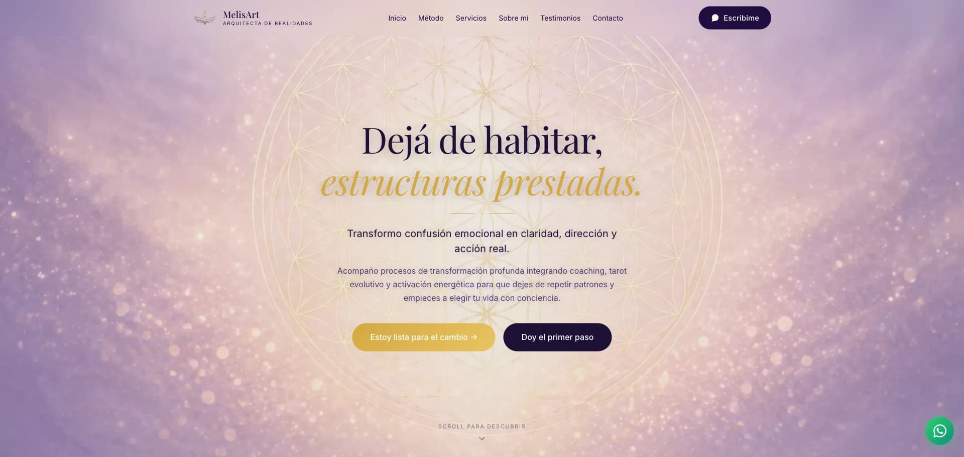 Diseño web para MelisArt — Coaching & Tarot Evolutivo