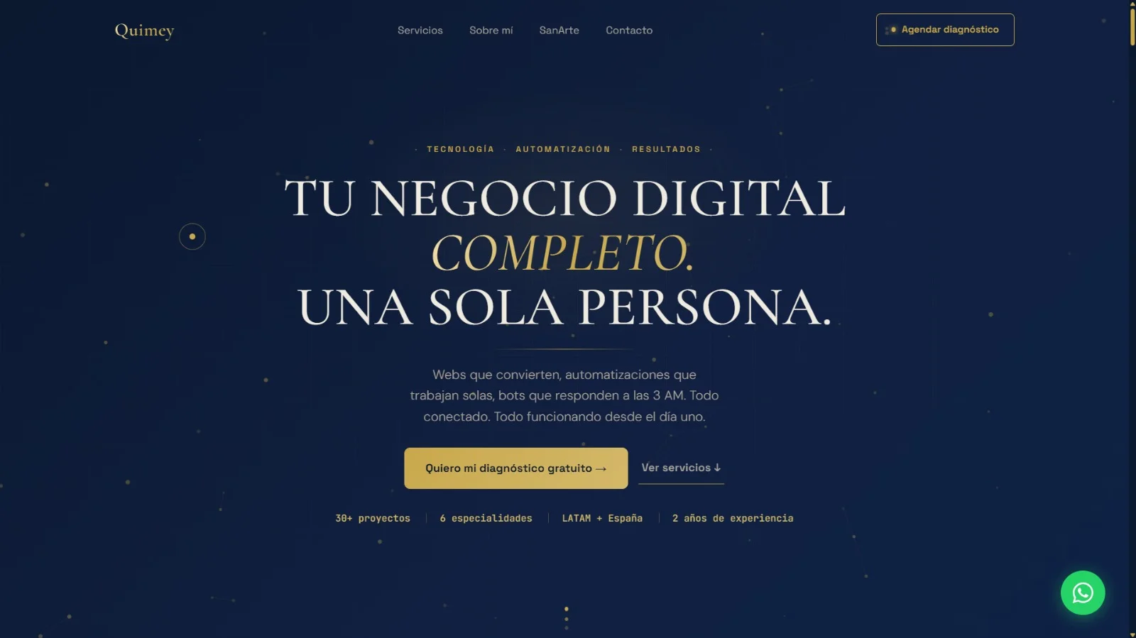 Diseño web para Quimey Morando — Autonomía Digital